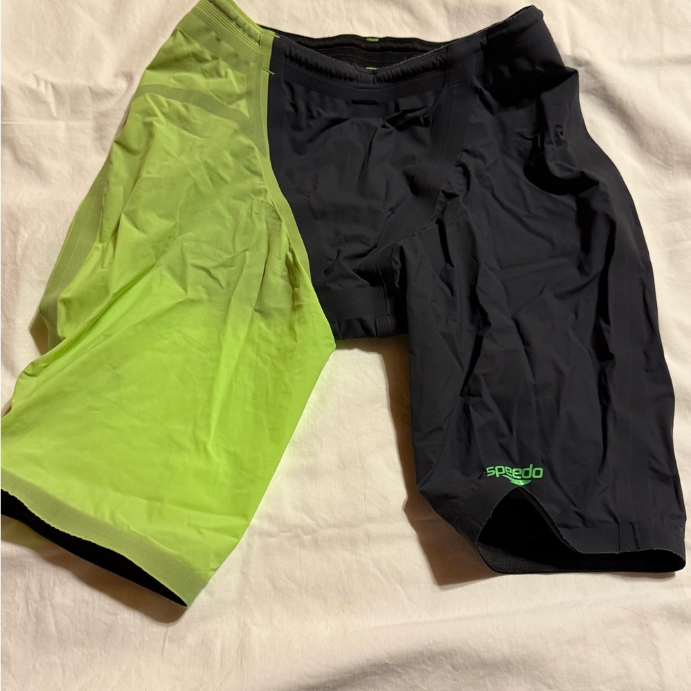 Speedo Black/Green Tech suit. Size 26
